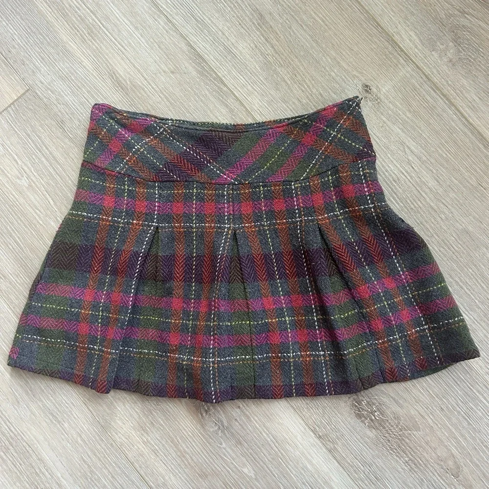 Gymboree 2007‎ Wool Blend Plaid Pleated Multicolor Skirt Girls Size 8